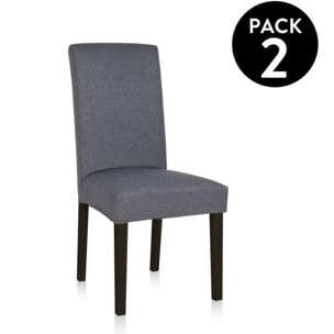 Pack 2 sillas de comedor Africa Tejido Gris - Negro