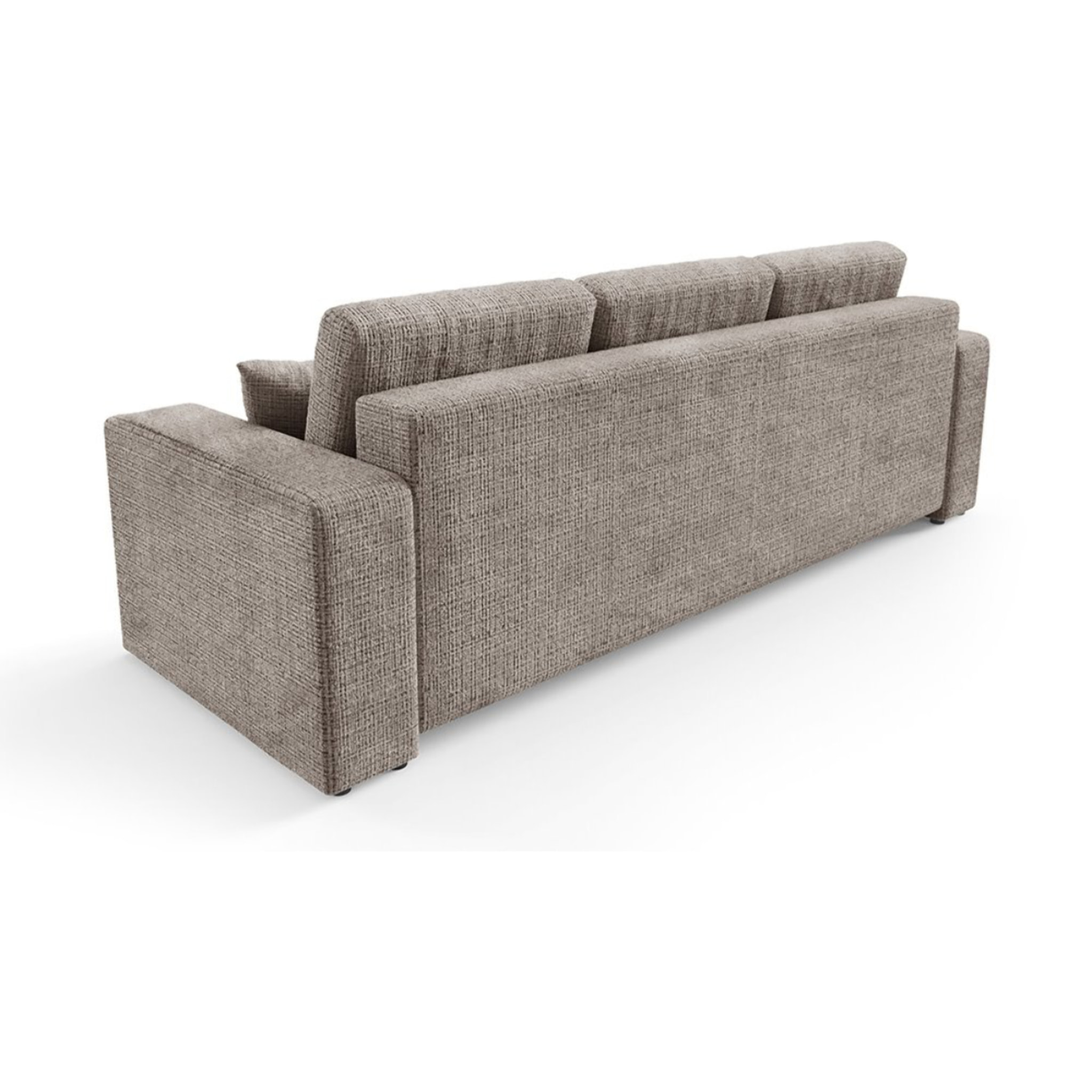 AURORE - Canapé 3 places en tissu texturé taupe