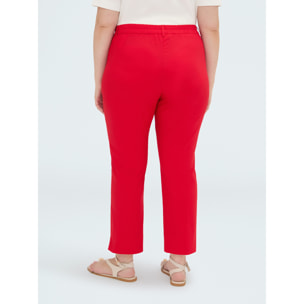 Fiorella Rubino - Pantaloni New York in cotone stretch - Rosso