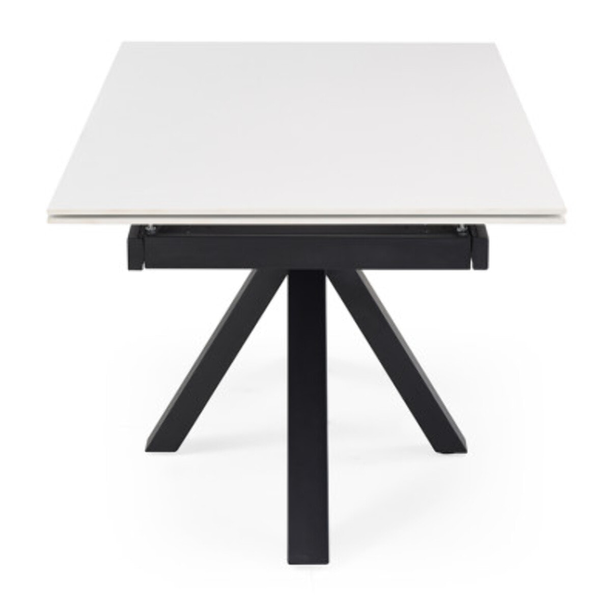 Table extensible céramique blanche 180/260 cm - 8 piètements - UNIK