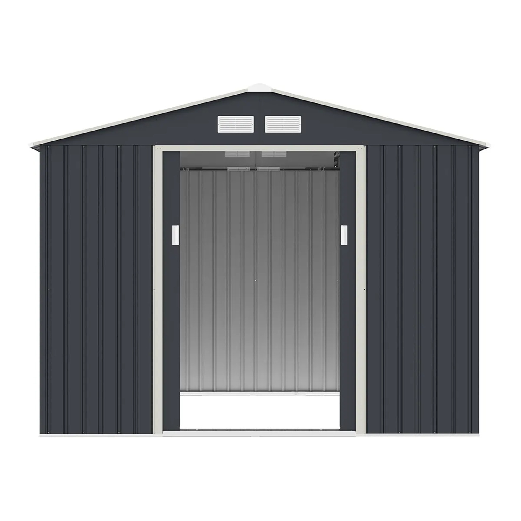 Abri de jardin métal anthracite 4,83 m² + kit d'ancrage