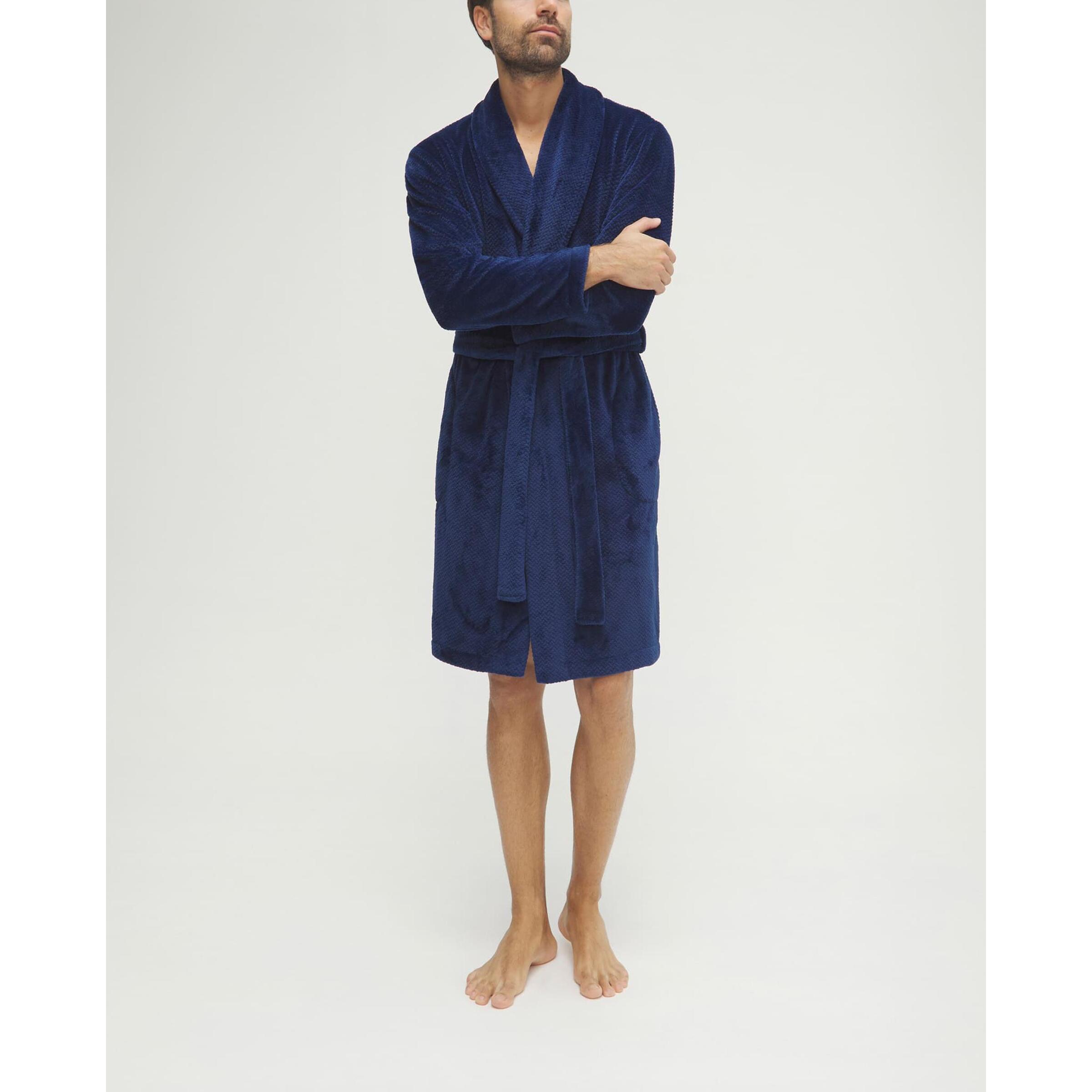 Bata hombre jacquard azul