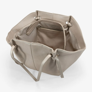 Bolso de hombro beige con cremallera