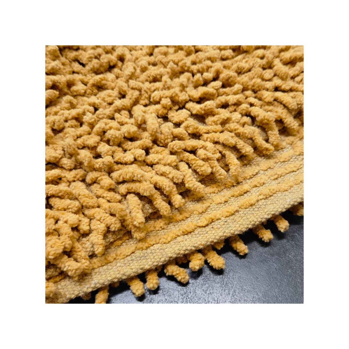 Tapis de salle de bain rectangulaire 40 x 60 cm en coton chenille - SHAGGY