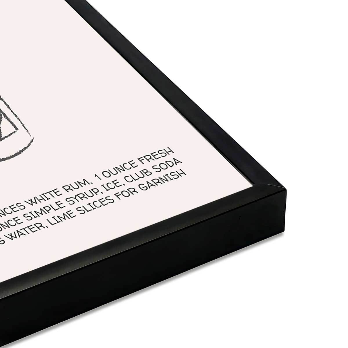 Affiche encadrée mojito illustration Affiche + cadre en métal - Noir