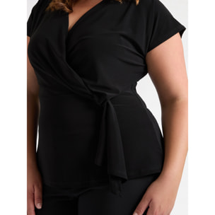 Fiorella Rubino - T-shirt con incrocio - Nero