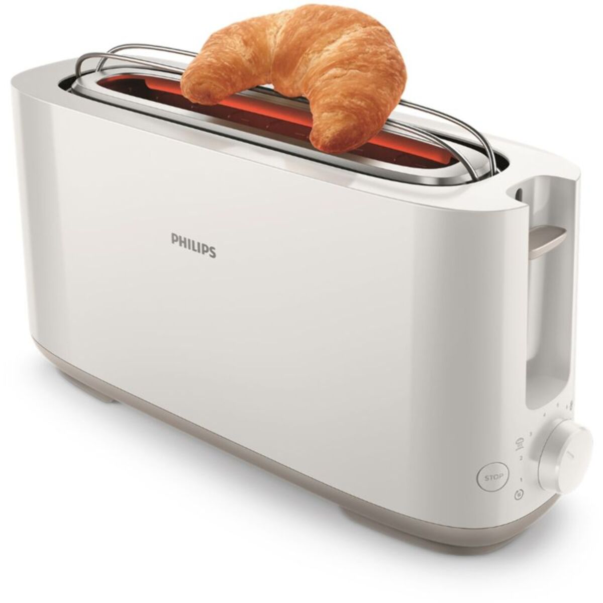 Grille-pain PHILIPS HD2590/00 Toaster blanc Daily, 1 fente longue, 830W