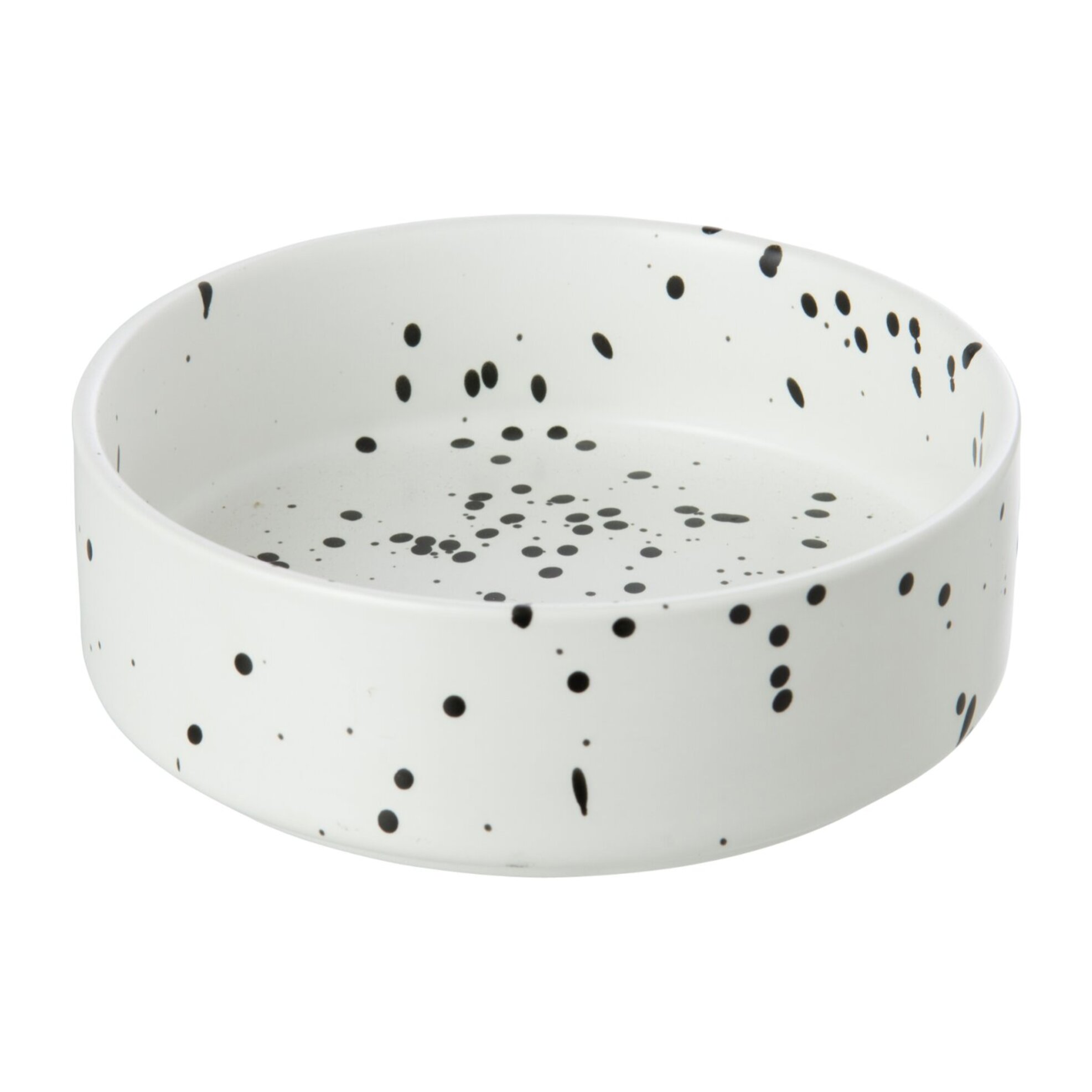 J-Line bol pois - grès - blanc/noir - set de 4