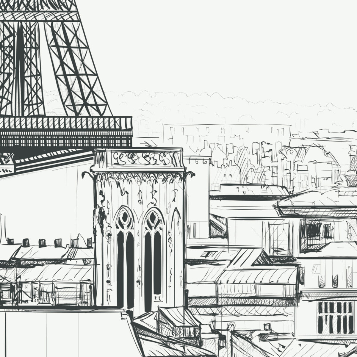 Papier peint panoramique Paname - Un décor mural de 7 lés (336x270cm), créé et fabriqué en France Livraison gratuite à partir de 315 € d'achat.