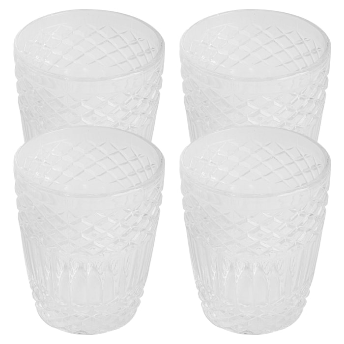 Juego de 4 vasos de cristal de 300cl transparente san ignacio