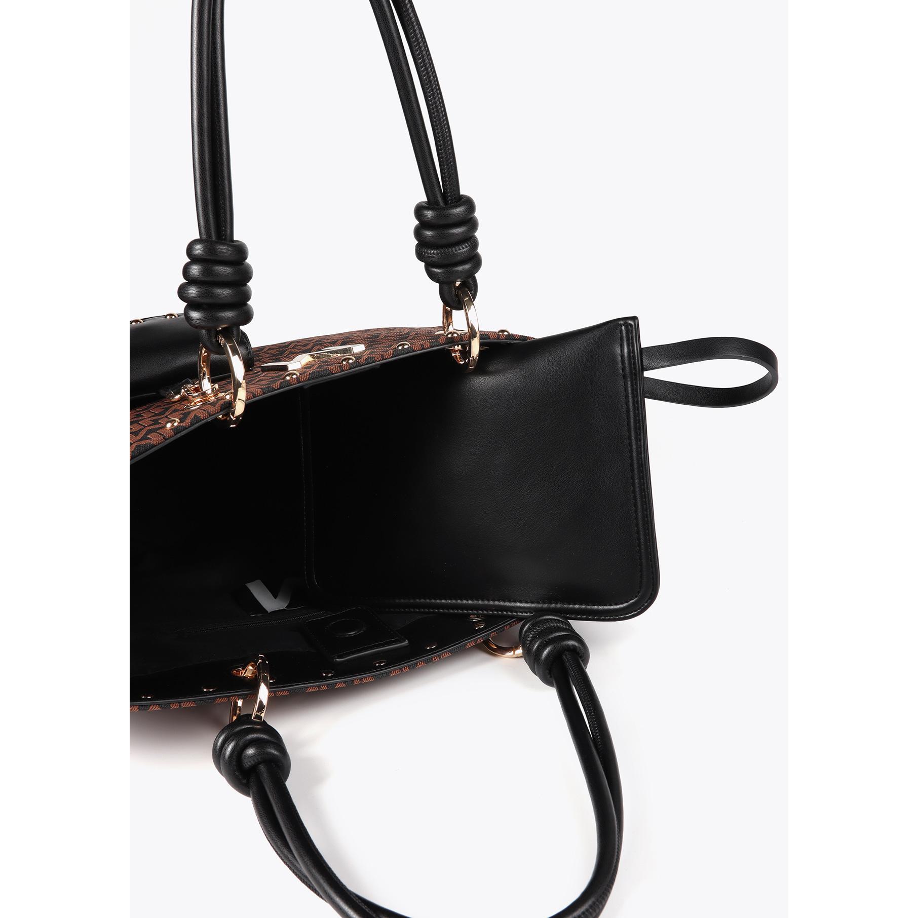 Borsa Monogramma Jacquard con Manici Effetto Pelle e Portafoglio