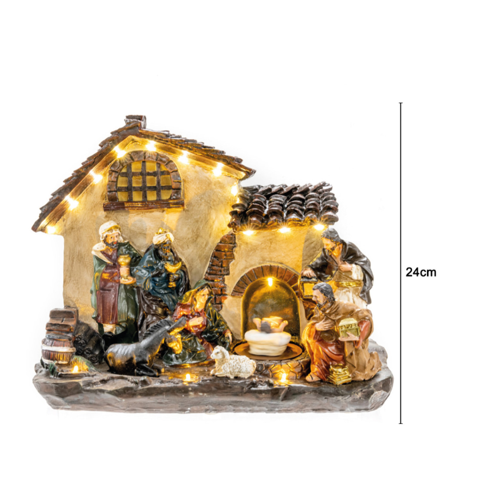 Villaggio Natalizio Decorativo Musicale Modello Presepe