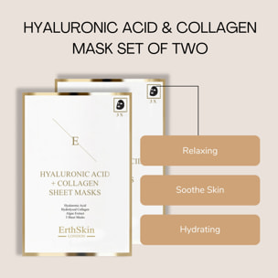 2x Mascarilla de ácido hialurónico y colágeno - 3 láminas