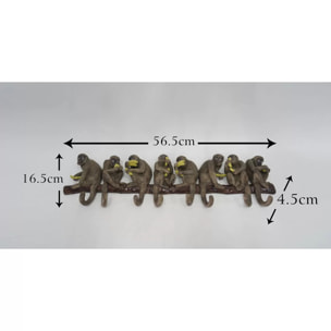 Portemanteau mural singes bananes 57cm Kare Design