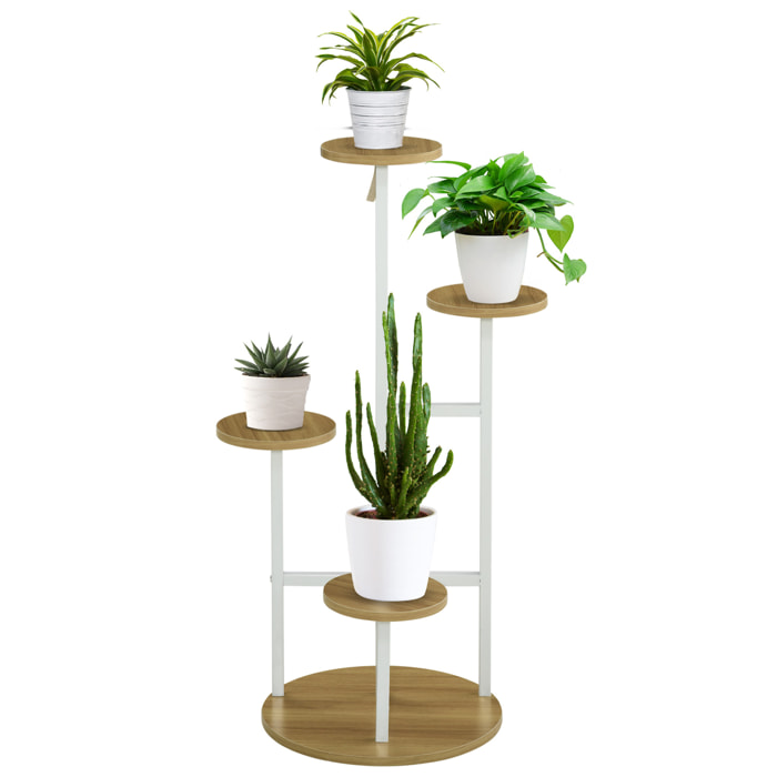 Soporte para Plantas de 4 Niveles con Marco de Acero para Salón 40x40x95,5 cm