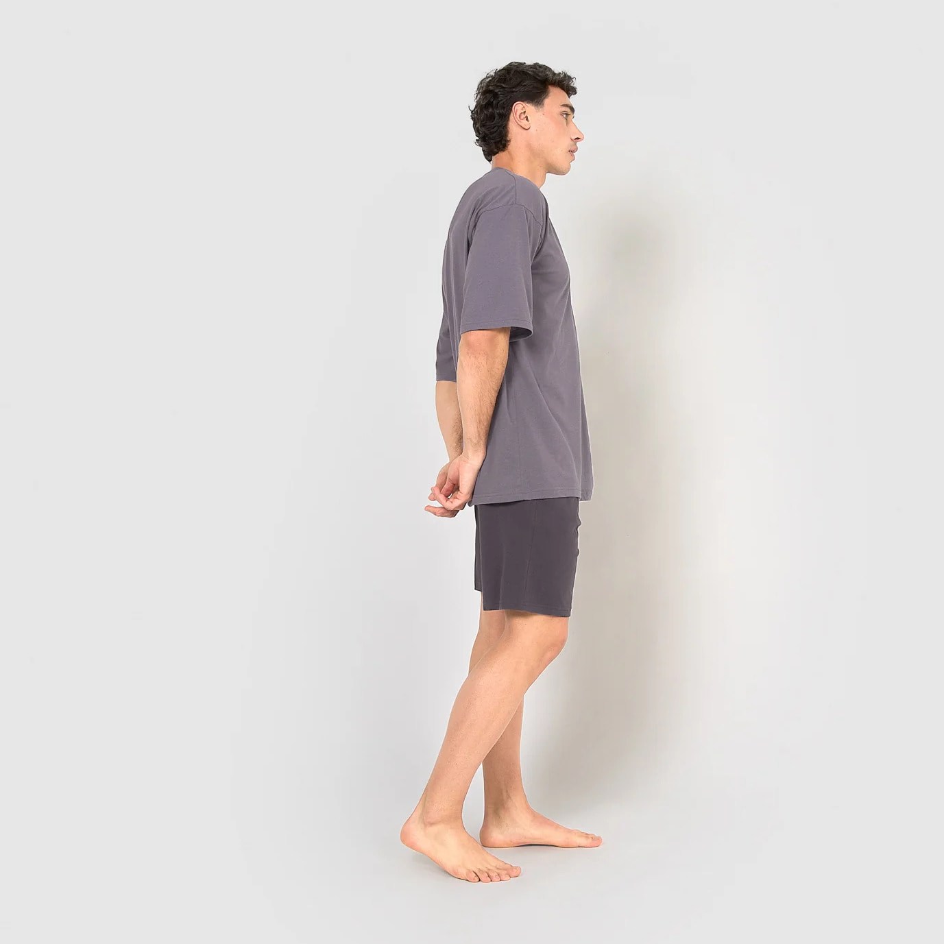 Pijama corto con botones índigo