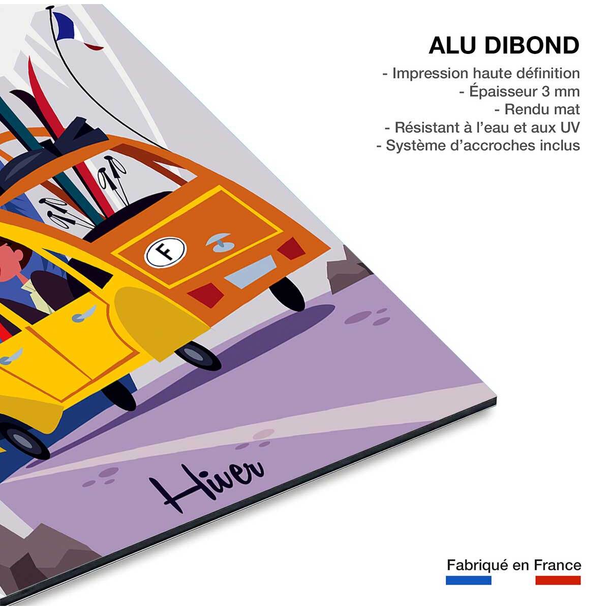 Tableau  sur la route des alpes Tableau alu Dibond