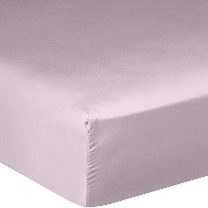 Drap housse - bonnet:30cm 100% satin de coton lavé 105 fils tourterelle