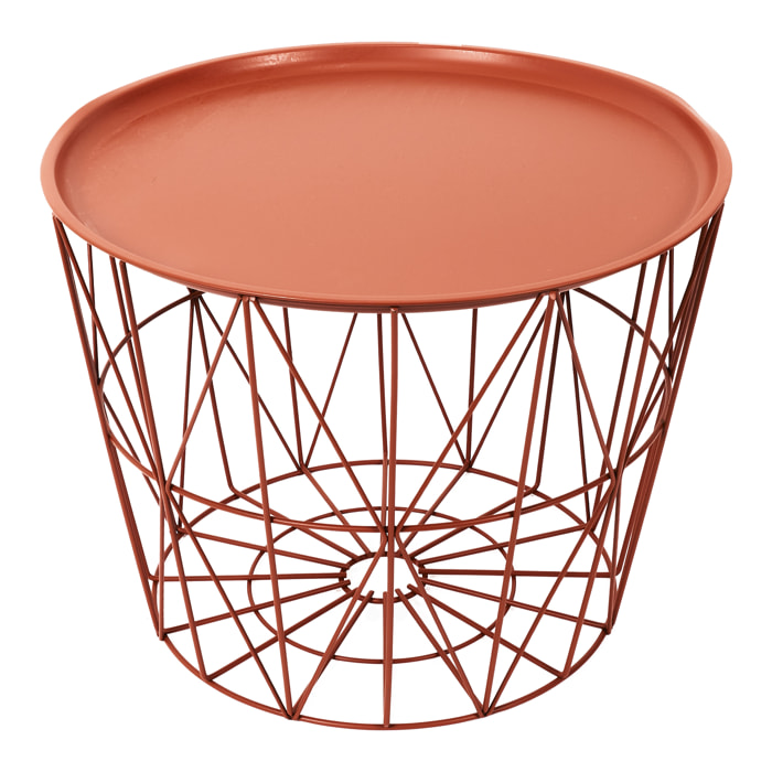 Table Filaire Metal Terracotta Diametre 50cm