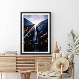 Affiche london au pied des tours Affiche sous cadre noir