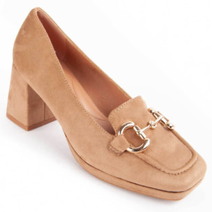 Zapato De Tacón - Marron - Altura: 7 Cm