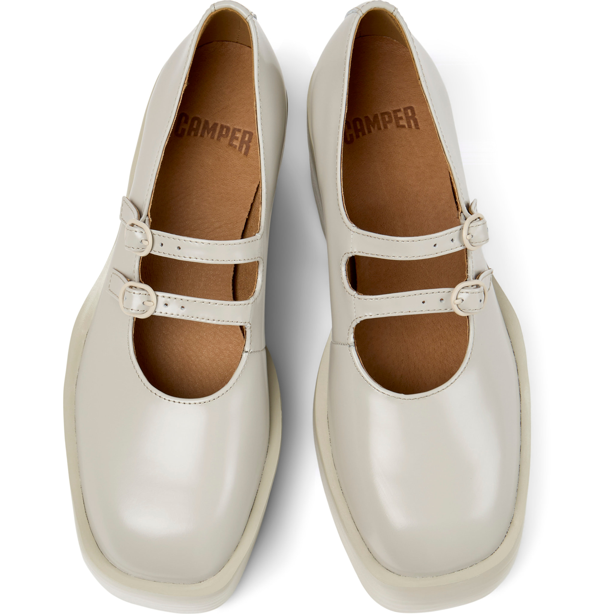 Bailarinas - CAMPER Billie - Beige - Cuero liso