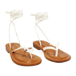 Sandali bassi donna bianchi lace-up