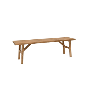 Banc en bois massif ton chêne foncé en différentes tailles