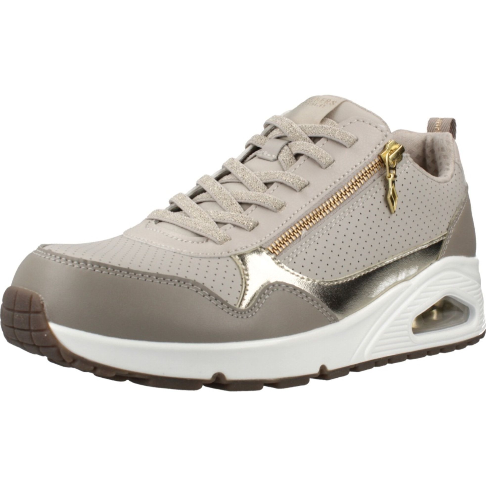 Sneakers De  Mujer Uno Metallic Sliders Beis