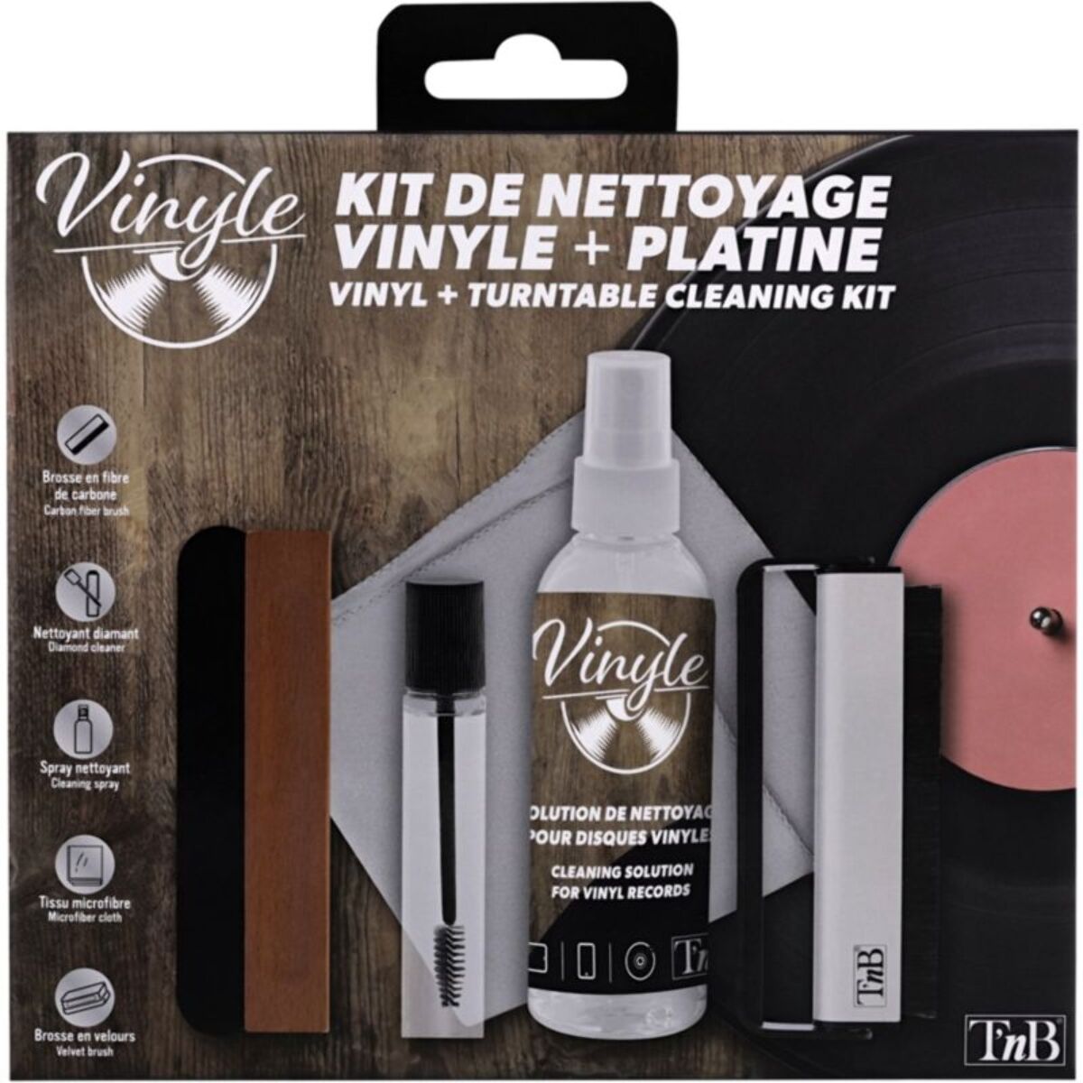 Kit de nettoyage TNB 2 en 1 pour disques et platines vinyles