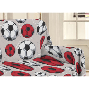 Telo Arredo Multiuso Copritutto 100% Cotone Calcio Rosso