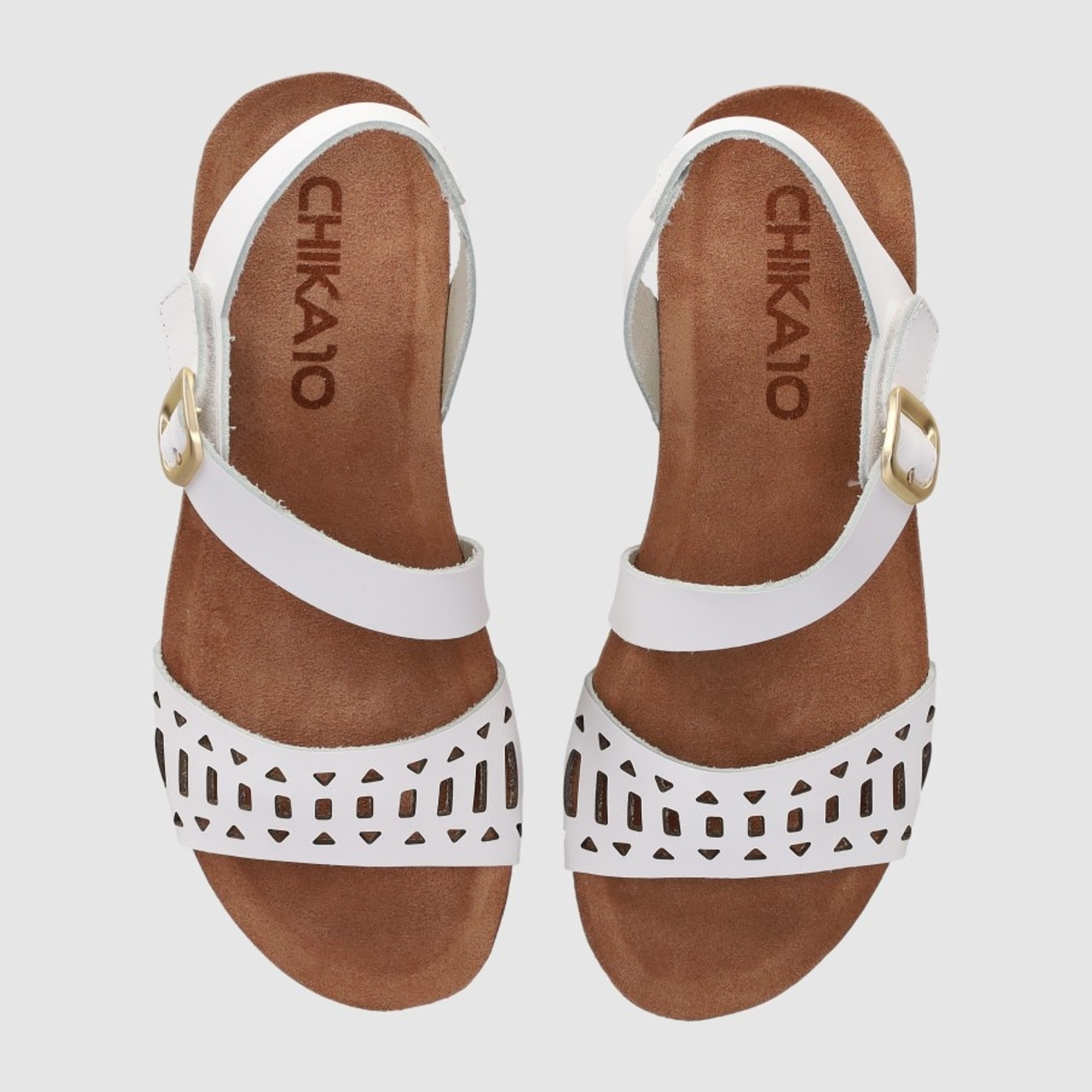 Sandalias de Piel - Blanco - Tacón: 3 cm