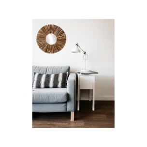 Miroir mural rond avec contour en branches D50 cm - CORDOBA