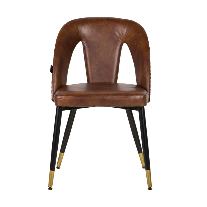 Silla Tachuelas Pu Marrón Stowe 49x54x82 Cm