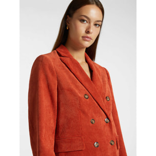 Elena Mirò - Blazer en terciopelo de canalé - Naranja sol