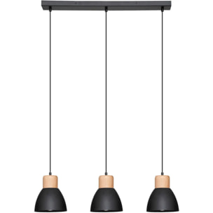 Suspension "Desy" métal noir L64cm