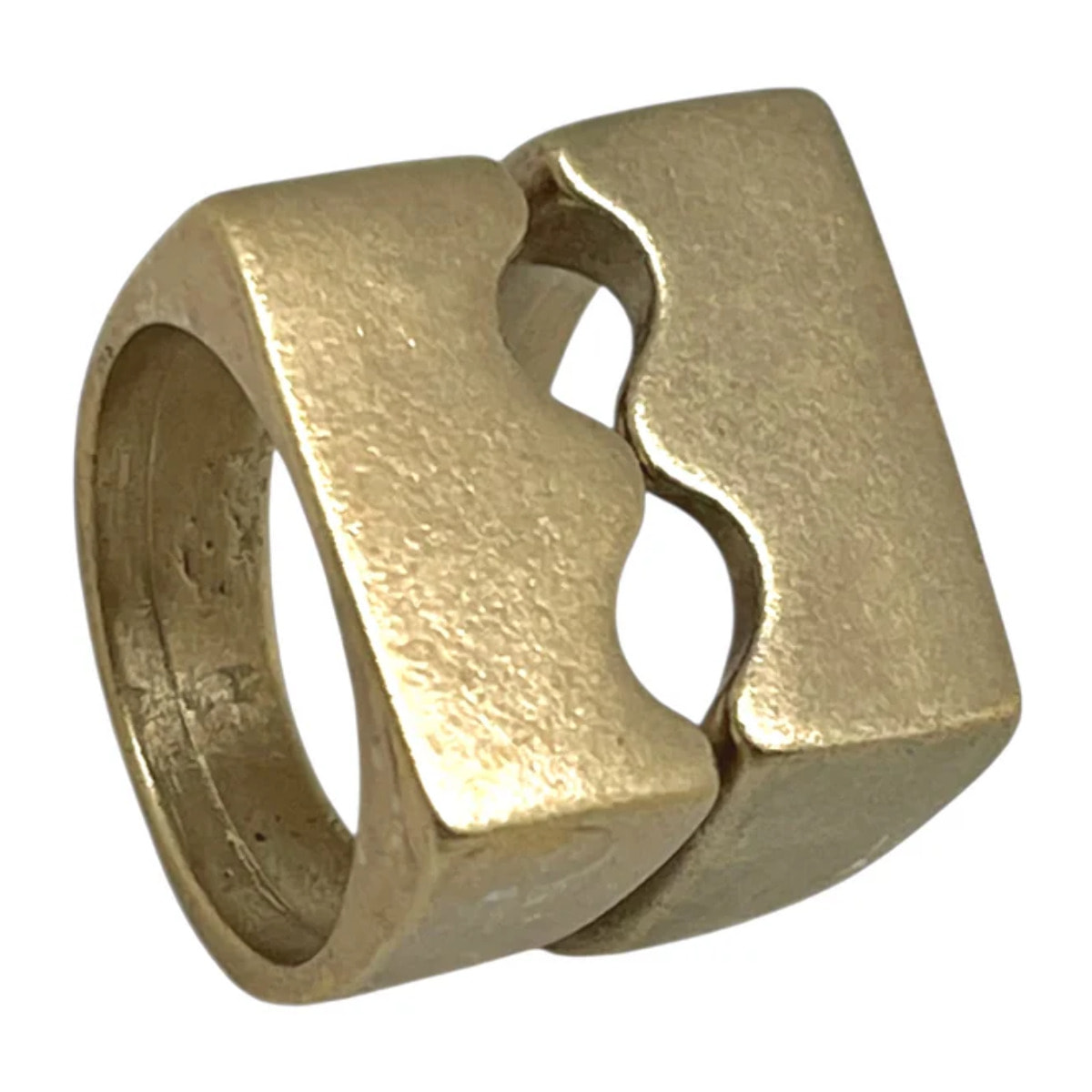 pareja de anillos Reina en dorado chapado latón