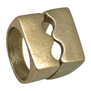 pareja de anillos Reina en dorado chapado latón