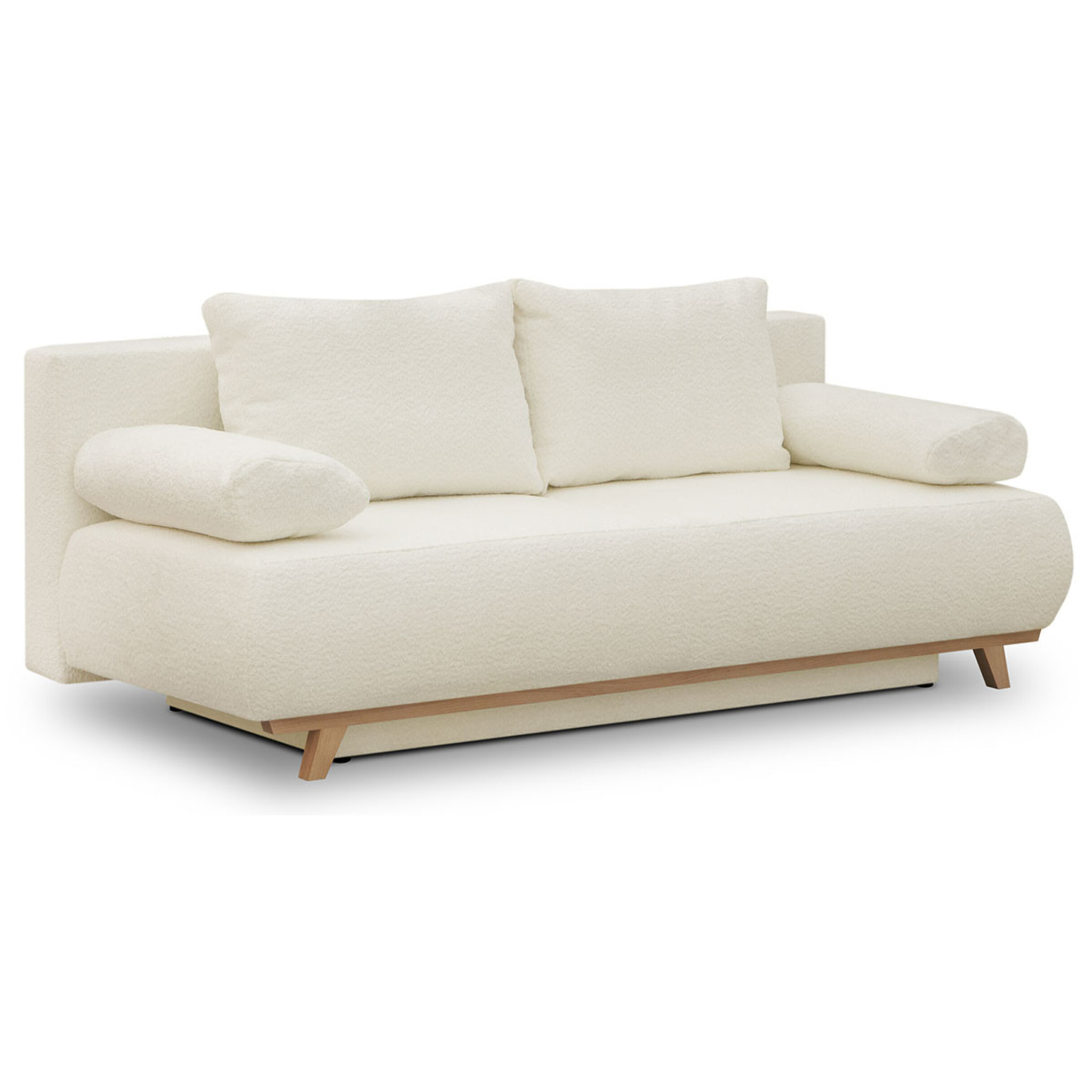 Canapé convertible 3 places en tissu bouclé - LARIA