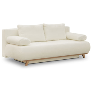 Canapé convertible 3 places en tissu bouclé - LARIA