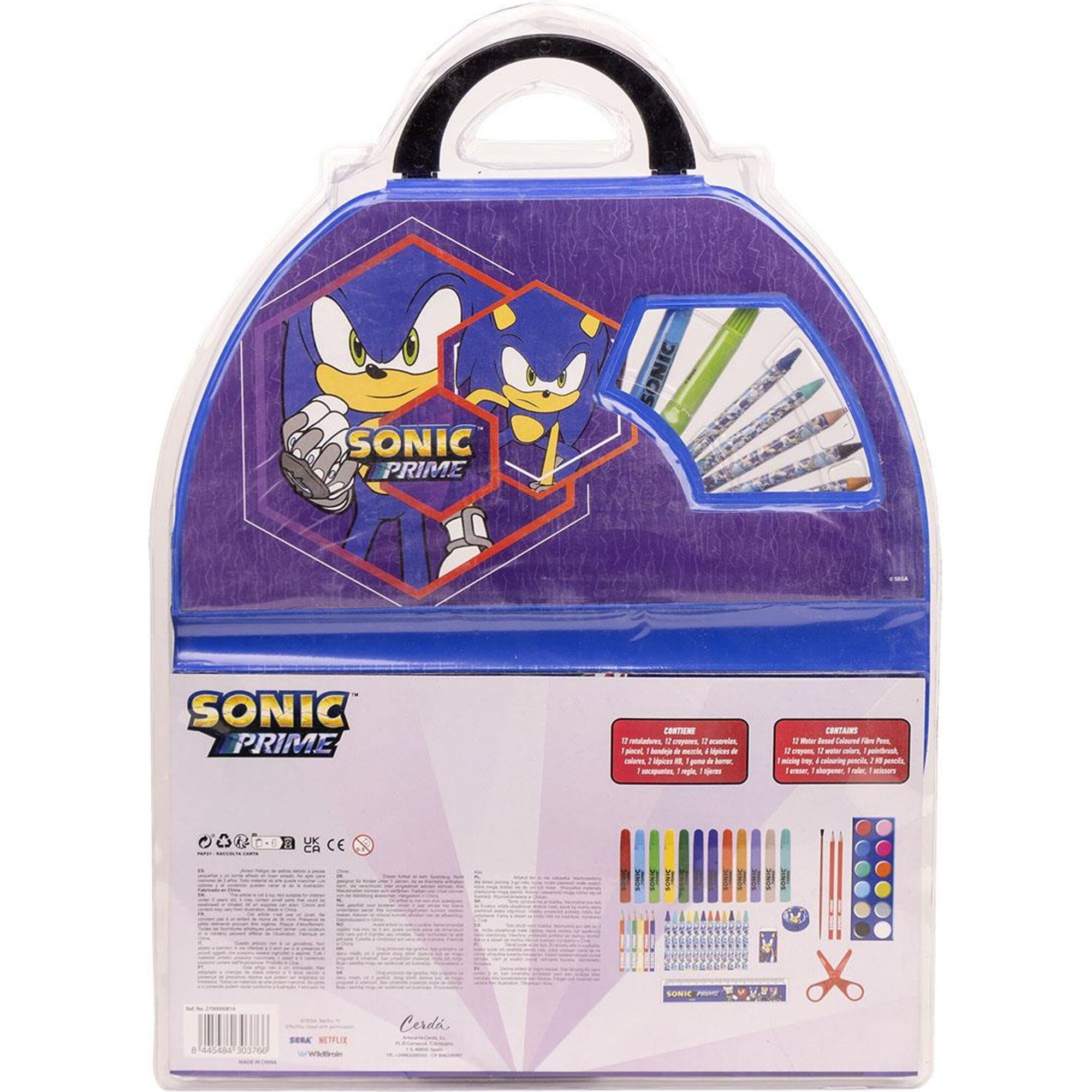 Set Papelería Coloreable 50 Piezas Sonic Prime