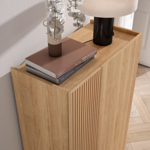 Zapatero Akra melamina roble dorado puerta impresión vallado 122x70x35cm