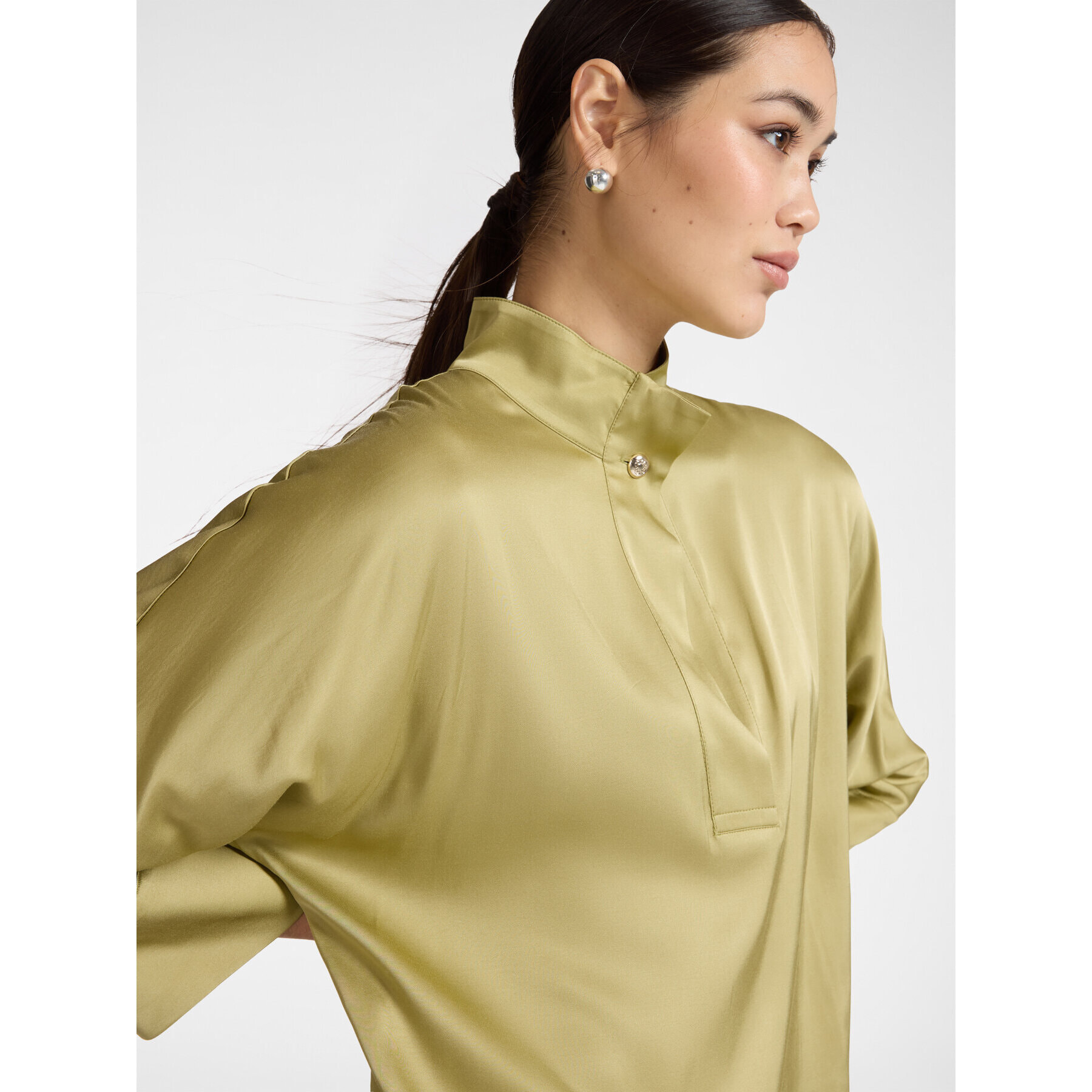 Elena Mirò - Camicia in raso - Verde chiaro