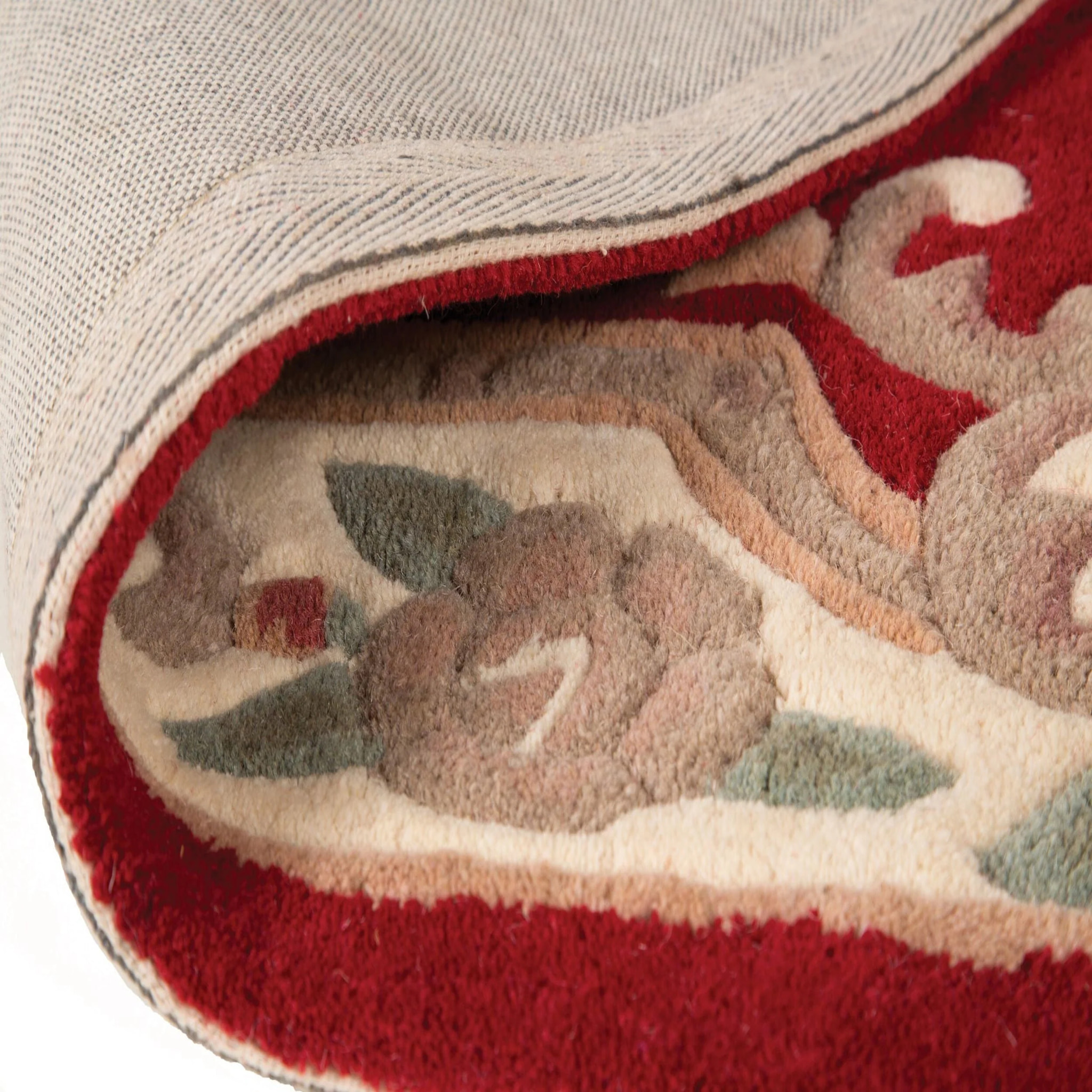 Tapis en laine de couloir AUBUSSON Rouge