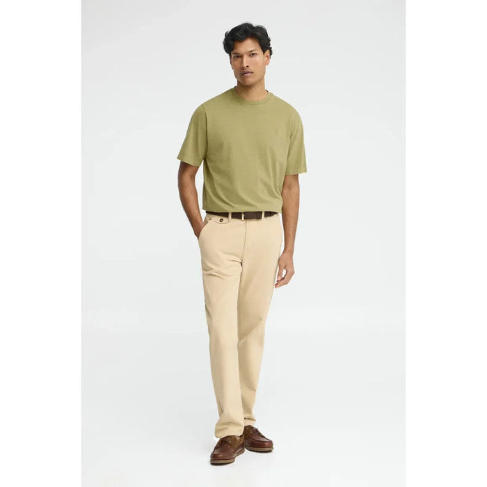 Camiseta verde hoja de corte holgado y cuello redondo con logo Rigby Go