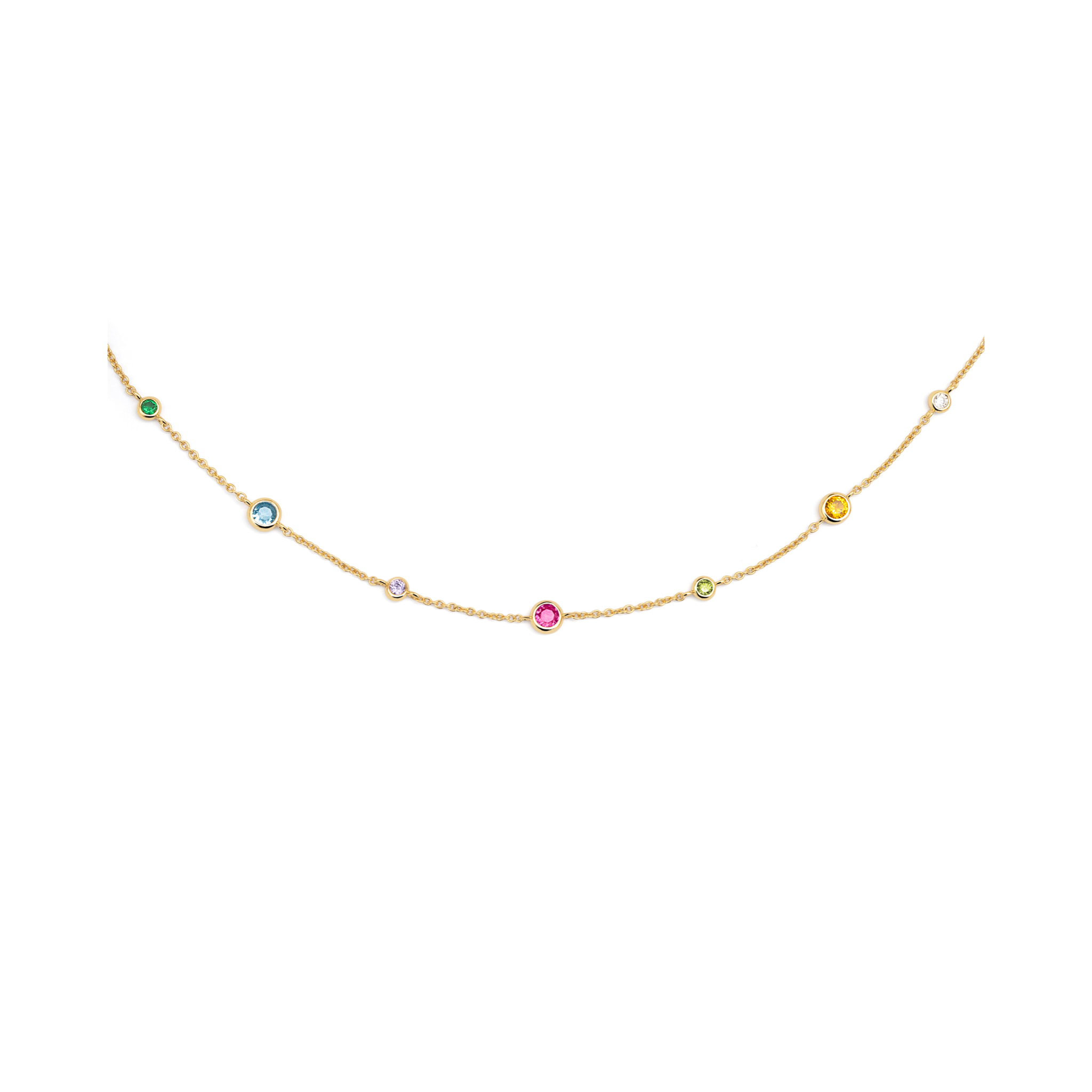 Collar Orbit Multicolor Baño Oro