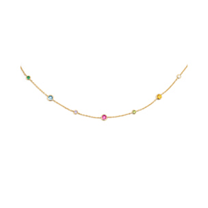 Collar Orbit Multicolor Baño Oro