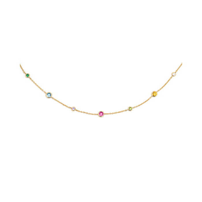 Collar Orbit Multicolor Baño Oro