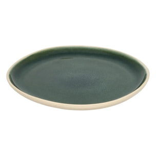 Assiette dessert Wonja vert L20,6xp20xH1,8cm