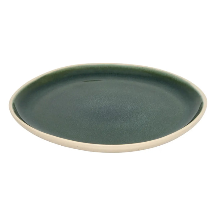 Assiette dessert Wonja vert L20,6xp20xH1,8cm